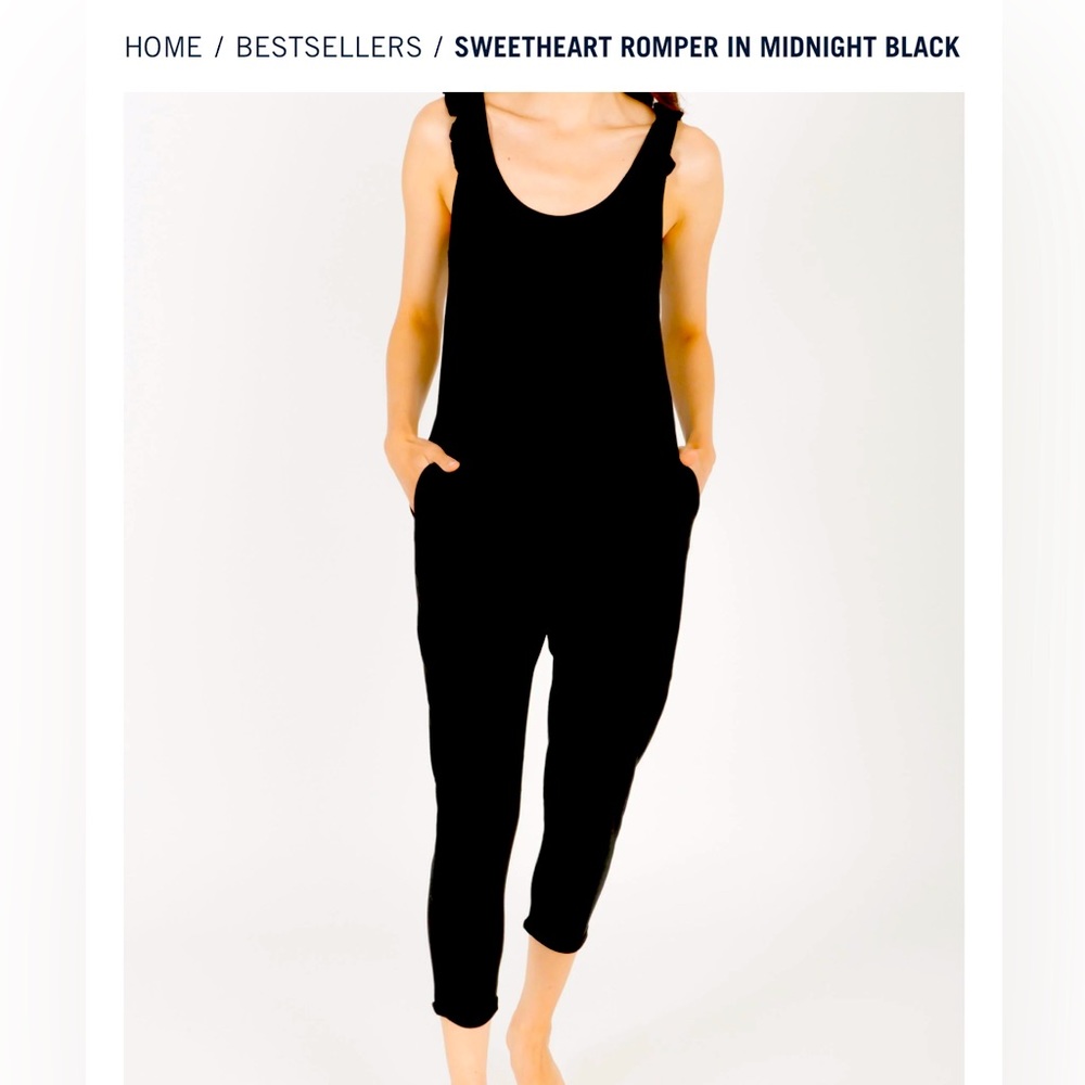 Smash & Tess sweetheart romper in midnight black 3XS